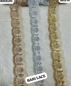 Scalloped Net Trim with Beaded Sprigs