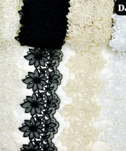 Triple Blossom Scalloped Organza Lace Trim