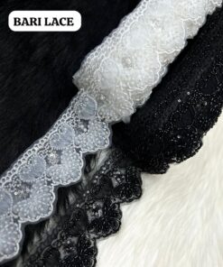 Monochromatic Pearl-Encrusted Scalloped Trim