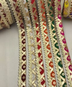 Sequin-Embedded Geometric Lace