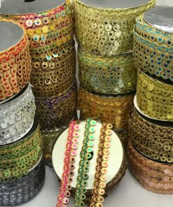 Heart-Shaped Sequin Gota Lace