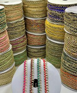 Intricate Braided Zari Mesh Lace