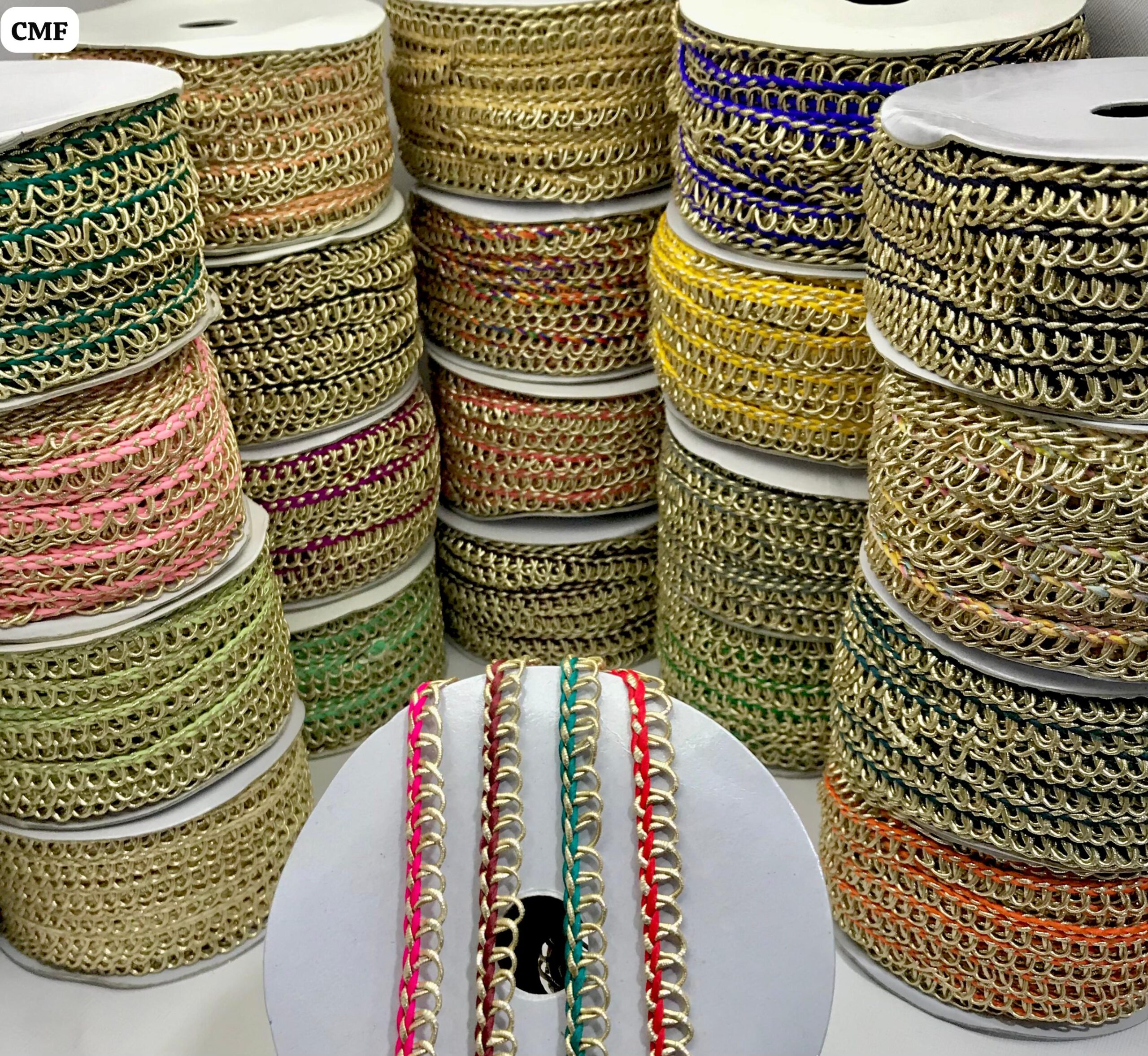 Intricate Braided Zari Mesh Lace