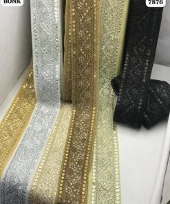 BONK 7876 Geometric Chevron Sequin Embroidery Trim