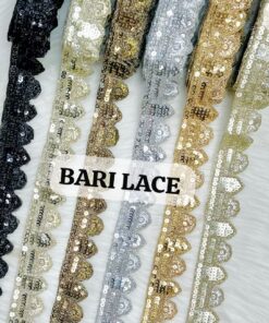 Pointed Scallop Sequin Lace