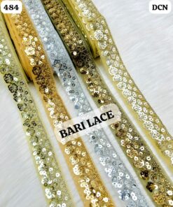 Delicate Floral Sequin Net Trimming