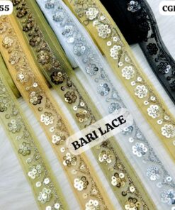 Floral Sequin Net Border