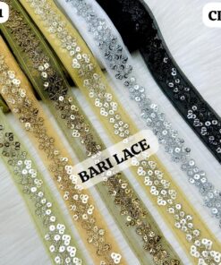 Dainty Scalloped Floral Sequin Lace