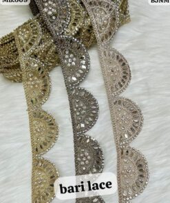 Scalloped Mirror-Work Designer Lace
