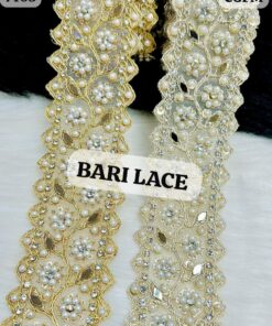 Ornate Scalloped Pearl Bouquet Lace
