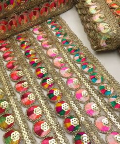 Multi-Tone Silk Thread Wheel Lace