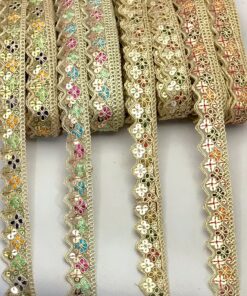Multi-Color Sequin Cross-Stitch Lace