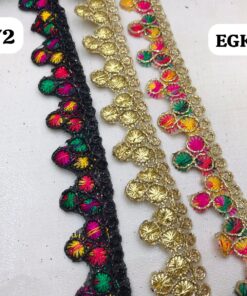 Dense Floral Cluster Scallop Lace