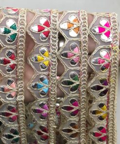 Organza Base Floral Gota Patti Lace