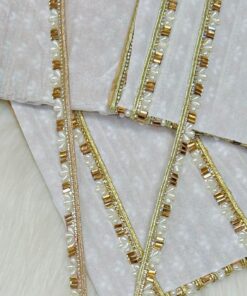 HKK Alternating Pearl And Baguette Crystal Trim