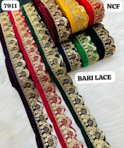 Leafy Arch Embroidered Velvet Trim