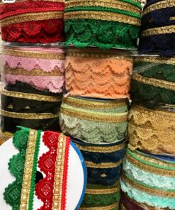 Perforated Lace-Effect Velvet Border