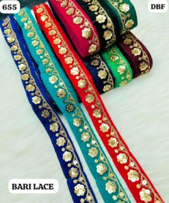 Floral Sequin Cluster Velvet Border