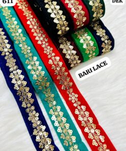 Alternating Sequin Vine Velvet Lace