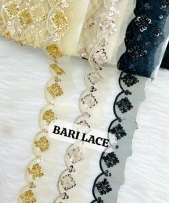 Scalloped Floral Sequin Border